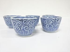 古伊万里　染付　蛸唐草　向付　5客